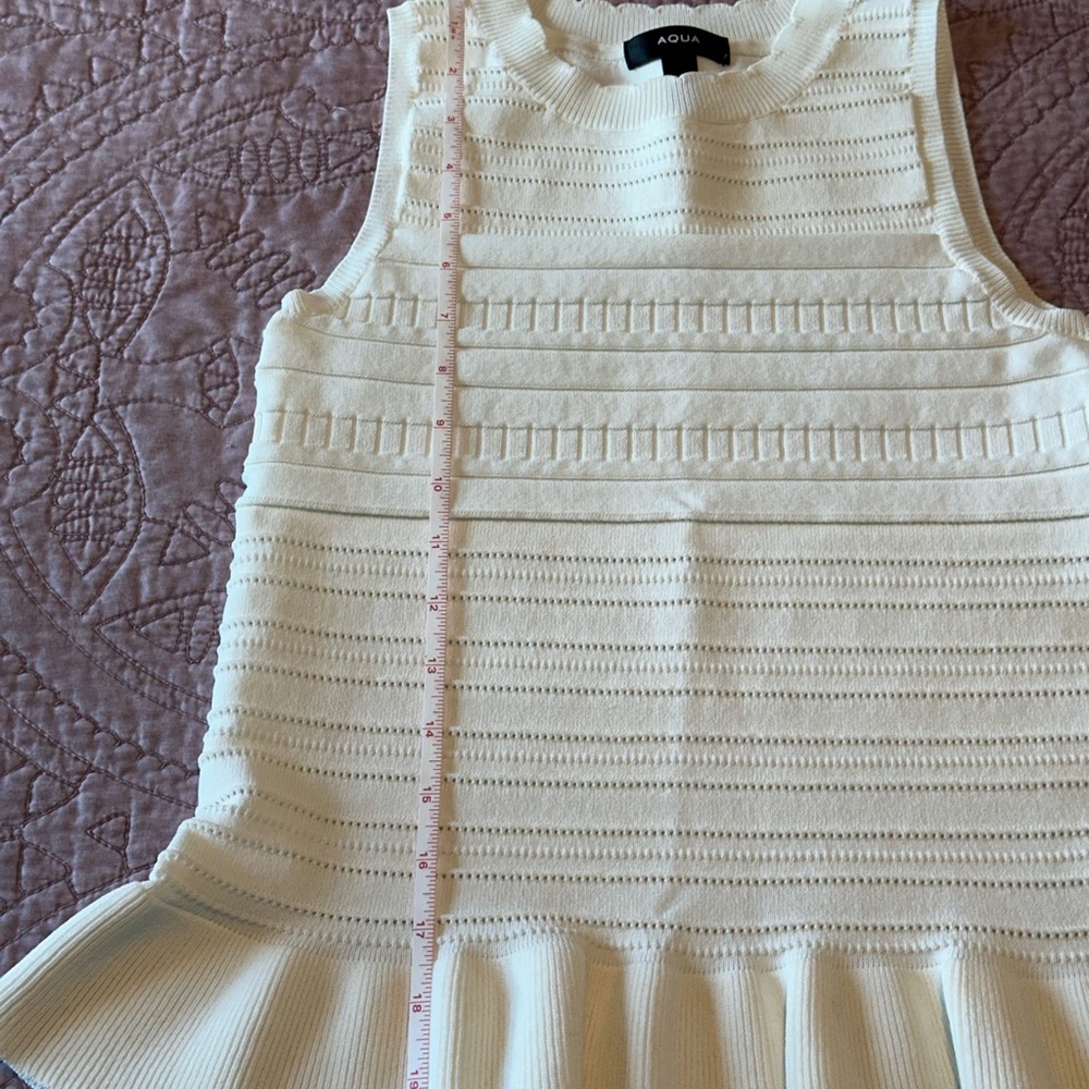 Aqua White Textured Tank Top - Picture 6 of 9